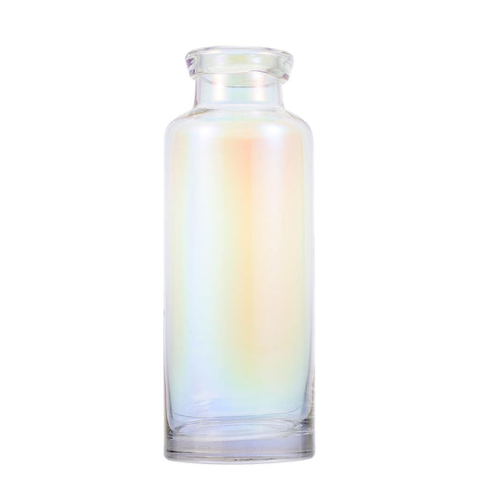 TOPPERFUN Colored Glass Hydroponic Vase Planter, Small Mouth Desktop Glass Vase for Home Decoration and Plant Terrarium, Rainbow Gradient Decorative Flower Container