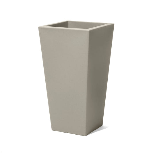 Step2 Tremont Tall Square Tapered Planter, 28", Indoor/Outdoor Plants, Efficient Drainage, Durable Resin, Concrete