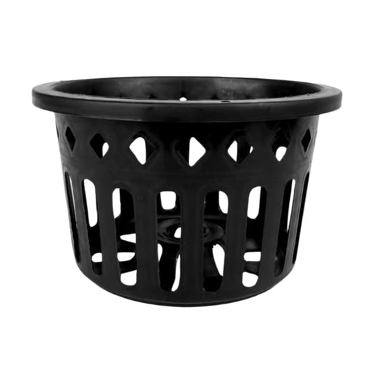 UNCLEJUM 5 PCS Orchid Basket Pots – Black Plastic Vanda Baskets for Hanging Orchids, Vanda, Ascocenda, Rhynchostylis – Durable Flower Planting Pots with Great Drainage (Round 8 inch)
