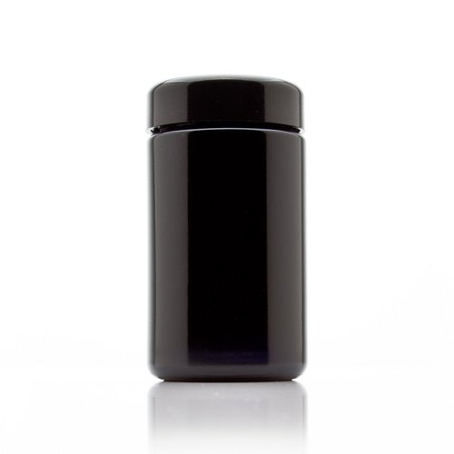 Infinity Jars Tall Screw Top Jar 200 Ml (6.7 fl oz), UV Black Glass Airtight Smell-Proof Container for Coffee, Tea, Dried Goods, Refillable Tall Jar for Long-Term Kitchen Storage Pack 10
