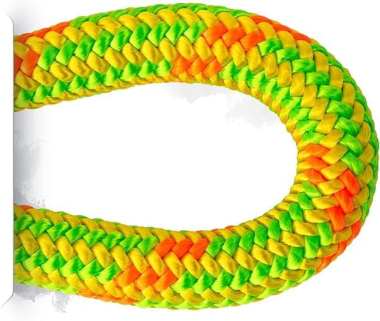 Pelican Rope Arborist Rope 11.8mm x 150Ft, USA Made High-Strength 24-Strands Static Climbing Rope - 5,400 lb Strength for Tree Climbing, Pulling, Outdoors & Swing - Yellow, Tight Spliced Eye