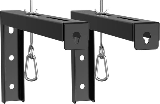 12 inch 80 lbs (PSM001XL-B), WALI Universal Projector Screen Ceiling Mount, Wall Hanging Mount L-Brackets, Adjustable