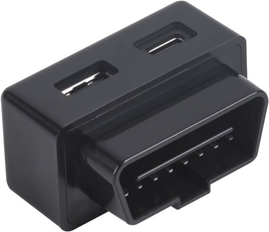 ZIWIMEGO Car OBD USB Charger Power Adapter, OBD to Type-C Female Adapter Charger for Dash Camera GPS Mobile Phones