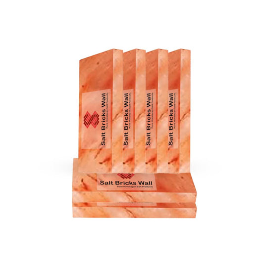 Himalayan Pink Salt Bricks 8x4x1 Inch – Pack of 6 Natural Salt Tiles for Salt Walls, Sauna Rooms, Spa Decor & Wellness Projects