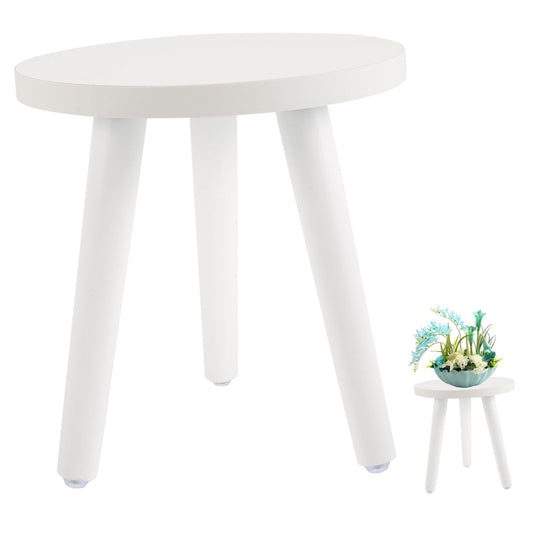 OFFSCH Plant Stand Wood Tall Wood Plant Holder Plant Stand Small Round Side Plant Holders en Stool Display Shelf Bracket Pot White High Rural