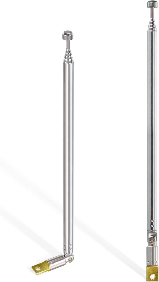 BINGFU 6 65cm (2-Pack) Sections Telescopic AM FM Antenna Portable Radio Antenna Replacement Compatible with Indoor