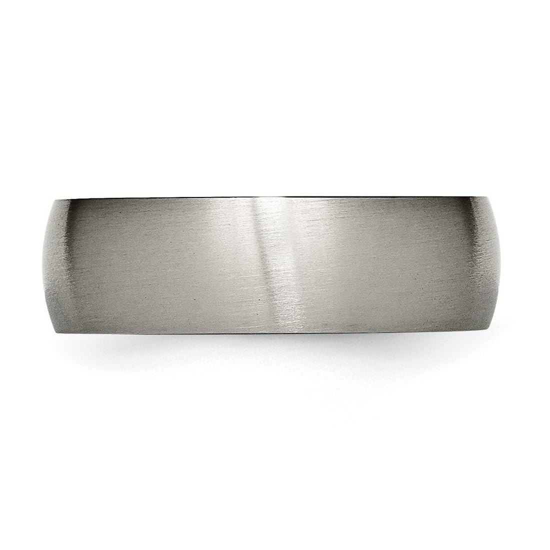 JewelryWeb Titanium Half Round 7mm Brushed Band Ring Size 11 Ring for Women and Men