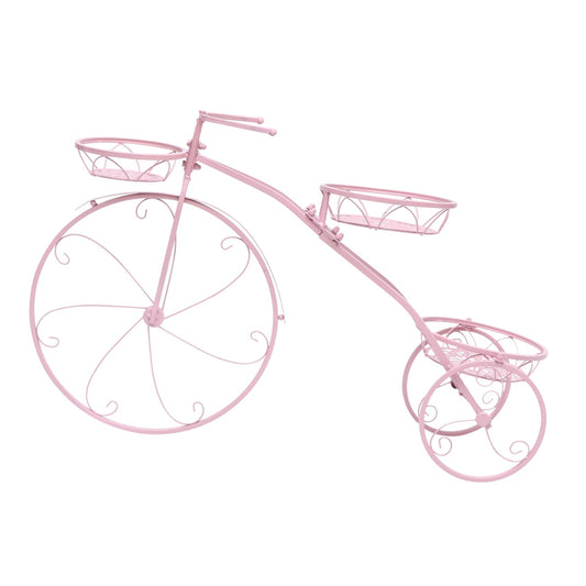 GANAZONO Creative Bicycle Plant Rack Multi-layer Flowerpot Stand for Home and Balcony Removable Iron Shelf Pink for Indoor and Outdoor Use