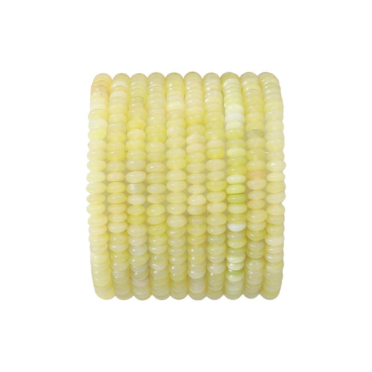 BEADIA Natural Lemon Jade Disk Stone Beads 4x2mm 160pcs Rondelle Loose Semi Gemstone Beads for Jewelry Making Design