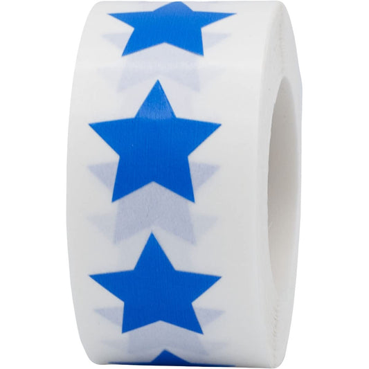 Blue Star Stickers, 3/4" Inch, 500 Semi Gloss Labels per Roll - Perfect for Reward Systems, Decorating, and Crafting in Schools, Offices, Home and Personal Use