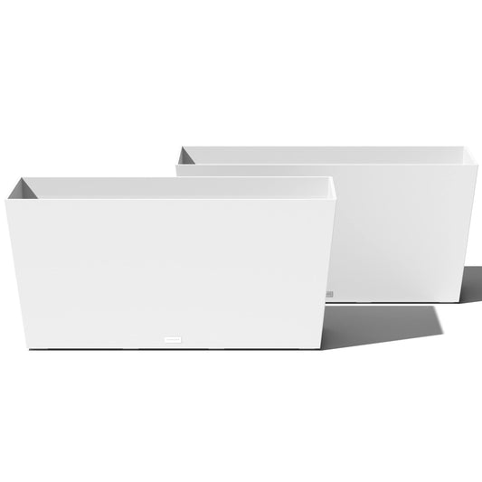 Veradek Pure Series Midori Trough Planter - Large Rectangular Planter for Indoor or Outdoor Deck/Porch | Durable All-Weather Use with Drainage Holes | Modern Decor for Shrubs, Flowers, Small Plants