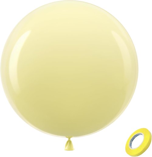 Bezente 36-Inch Pastel Yellow Giant Balloons - 8 Pack Jumbo Latex Balloons for Parties & Celebrations