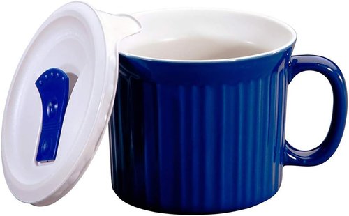 Corningware 20-Ounce Oven Safe Meal Mug - Vented Lid & Blueberry Design