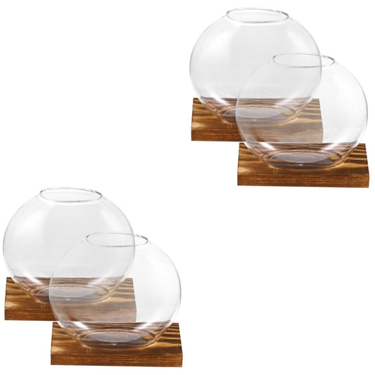 BESPORTBLE 4sets Glass Plant Terrarium Wall Garden Indoor Decorative Plant Vase for Home Decor