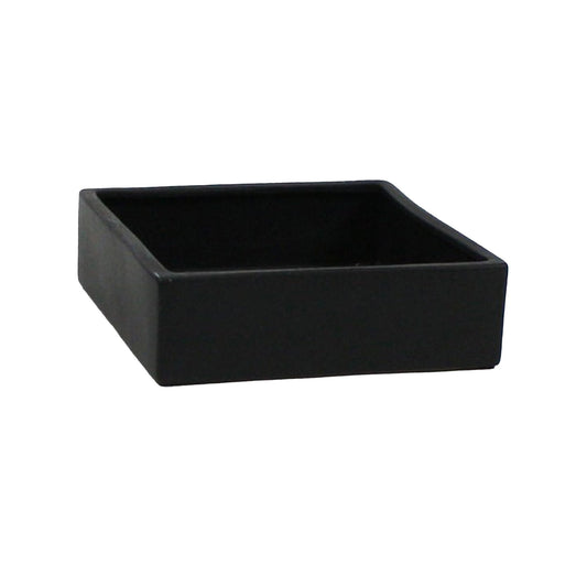 WGVI Black Square Ceramic Vase, Width 10", Height 4", Elegant Morden Short Square Pan Floral Succulent Planter Terrarium Pot Container Tabletop for Accent Home Decor 1 Piece
