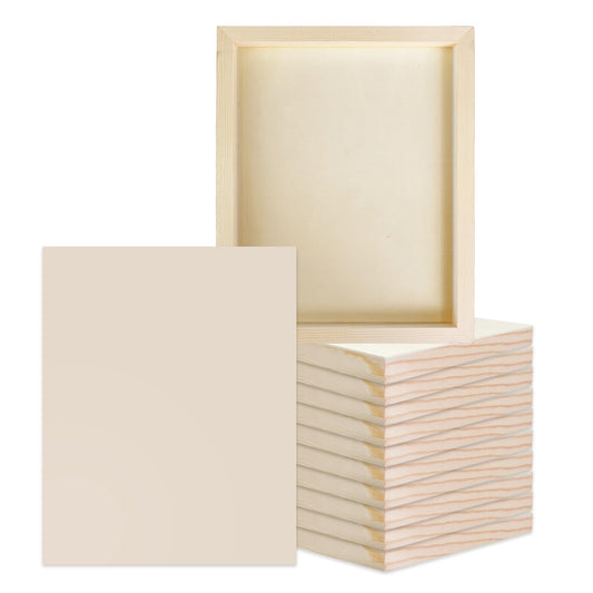 CONEHOY 12 Pcs Wood Panels 8 x 10 inch Unfinished Wooden Canvas Board for Painting Arts Pouring Oils Acrylics