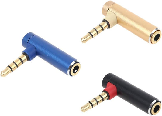 ZSYTF 90 4 3.5mm MP3 Metal Degree L Poles Male To Female AUX Headphone Adapter Connector For Mobile Phone Tablet Player