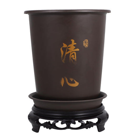 1Set Orchid Flower Pot with Base Rounded Plastic Plant Pots for Use Lightweight and Breathable Design for Plants and Flowers