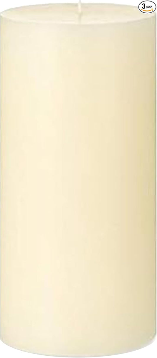 Mister Candle Dripless Vanilla Scented Ivory Pillar Candle, Hand Made Vanilla Pillar Candles with Essential Oils for Home Decor, Premium Wax, 120 Hr Burn Time