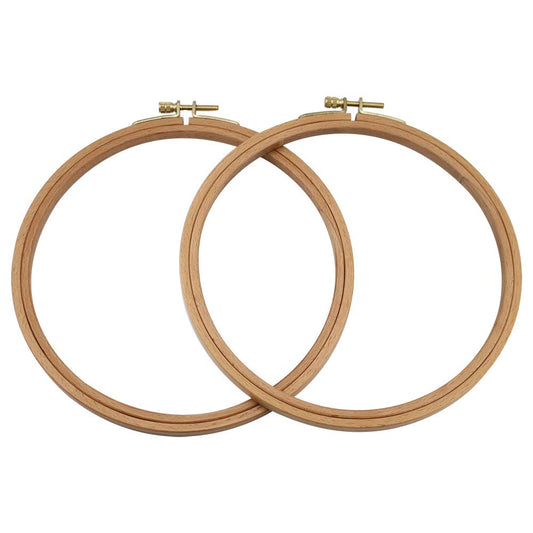 2 Pack 7 Inch Embroidery Hoop, Guofa 18CM Beech Wood Cross Stitch Hoops, Decorative Hanging Embroidery Frame for Needlepoint Sewing Project