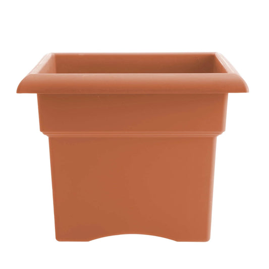 18 Inch Square Plastic Planter, Large 9 Gallon Cotta Resin Flower Pot with Knockout Drainage, UV Resistant Indoor Outdoor Plant Container for Patio Garden