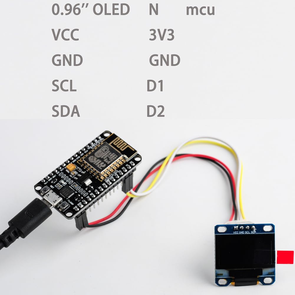 0.96" inch 0x3C 4pin 128x64-1306 3.3V-5V ESP8266 ESP32 (Pack 3) OLED Display Screen Module Address of S S - D Blue