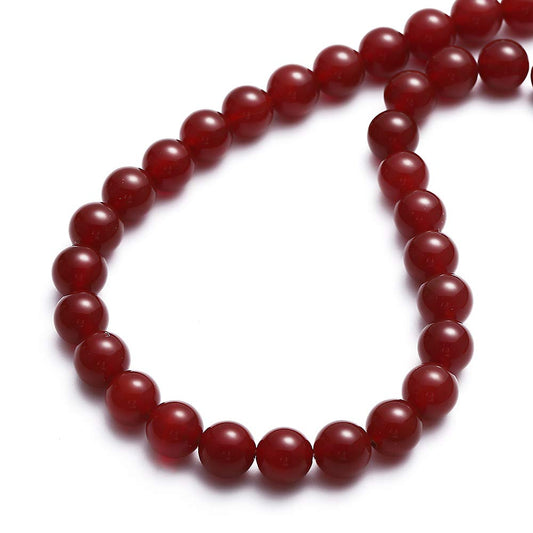 BEADIA Natural Red Agate Stone Round Loose Semi Gemstone Beads for Jewelry Making 10MM 38PCS