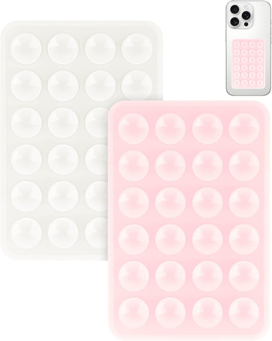 2 Pack Yojaro Silicone Suction Phone Case Mount, Silicon Adhesive Smartphones Stand Sticky, Non Slip Suction Cup