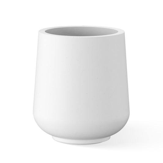 Kante 11.6" Dia Round Concrete Planter, Outdoor Indoor Large Plant Pots Containers with Drainage Hole and Rubber Plug for Home Garden Patio, Pure White