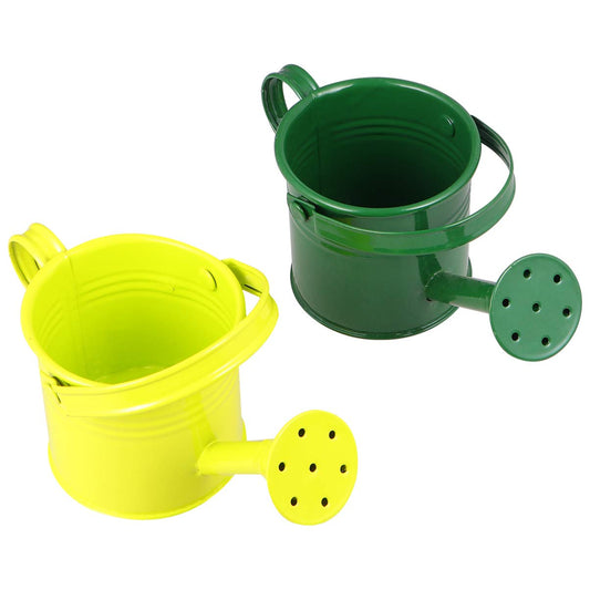 2PCS Metal Watering Can,Kids Watering Can Small Iron Indoor Plants Sprinkling Kettle with Long Spout,Boys Girls Garden Watering Pot for Outdoor Plants or Play Time(Random Colors)