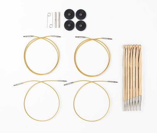 Knit Picks WeCrochet Wood Interchangeable Tunisian Crochet Hook Set - US E-K (Sunstruck)