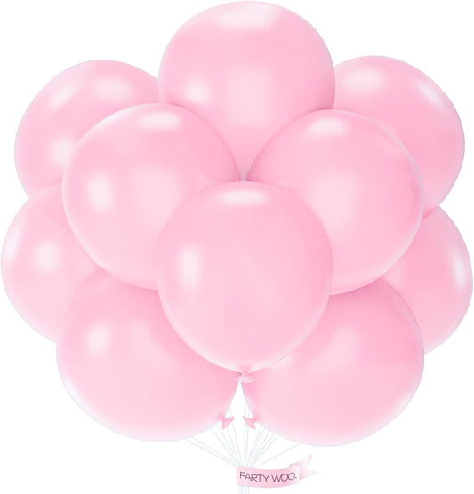 PartyWoo Baby Pink Balloons - 20pcs 18 Inch Pastel Latex Helium Balloons for Baby Showers & Celebrations