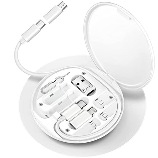 ZALUJMUS Multifunctional Data Cable Storage Box Adaptor for USB-C and Micro-USB Devices Universal Data Transfer Cable