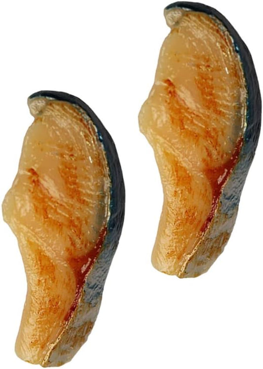 2PCS Beavorty Artificial Fake Salmon Toy Fake Sashimi Salmon Fish Slice Artificial Sashimi decoraciones para uas
