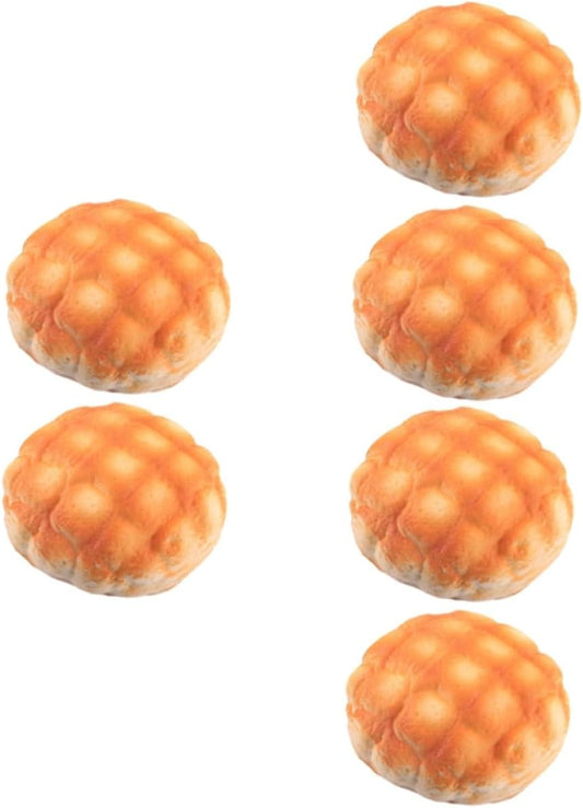 10pcs Yardwe Lifelike Pu Pineapple Bread for Bakery Display Kitchen Decor Photography Props Soft and Safe Artificial