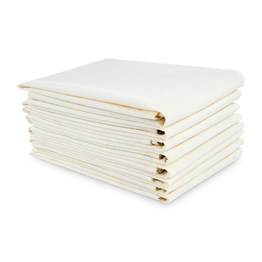 SALT PLATEAU Organic Flour Sack Towels - 8 Pack, 27x27 inch, Natural, Unbleached, Lint-Free, White, Kitchen Towels
