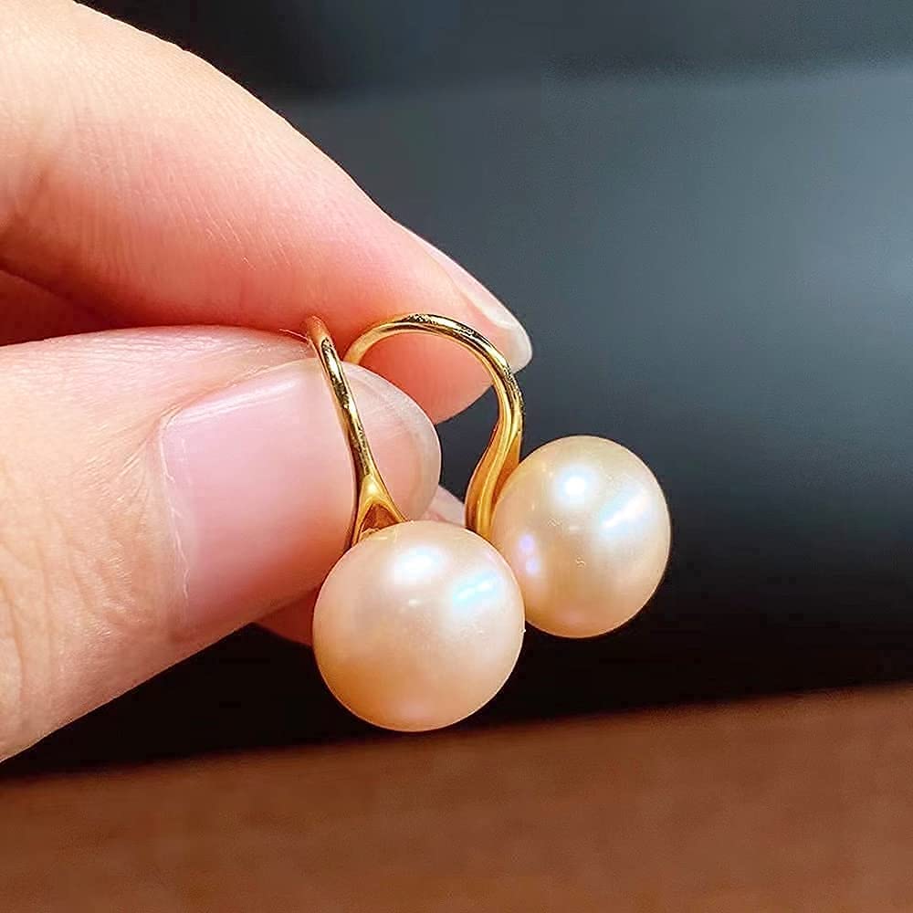 Alevel 10-11mm Freshwater Cultured Pearl, 14K Gold Plated 925 Sterling Silver Dangle Hook Earrings, Women Gifts