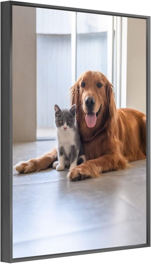 Gentle Deer Custom Canvas Prints - Personalized Photo Gifts with Wooden Frame | 12" x 16" Black