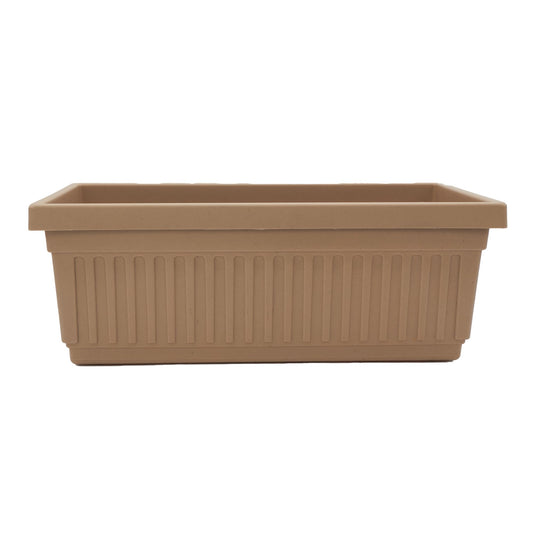The HC Companies Venetian Window Planter Box w/Drain Plug - Long Planter Box for Windowsills, Balconies & More - Plastic Large Rectangular Planters for Herbs & Flowers (24" Sandstone, Pack of 1)