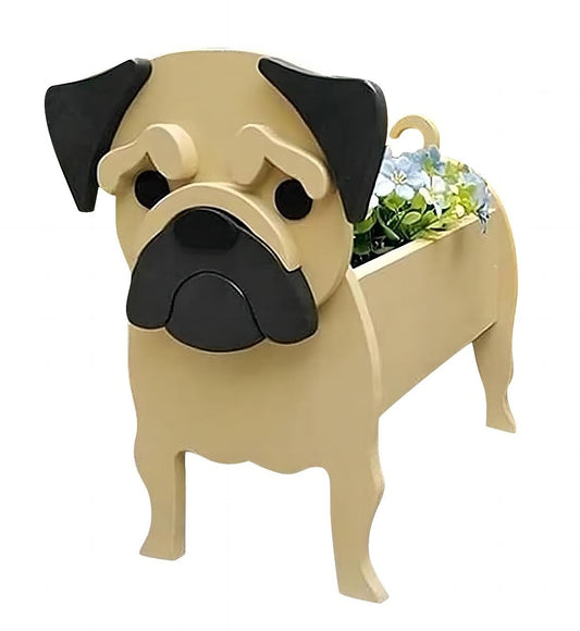 Bamboo's Grocery LoKii Meat Color Pug Dog Planter, Cute Dog Plant Pot, Animal Shape Plant Containers, for Outdoor Indoor and Garden Decoration Plants