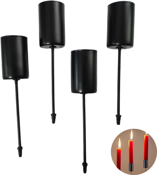 Skiennix Candle Holder Stakes - Heavy Duty Metal Taper Holders for Floral Centerpieces | 4 Pack