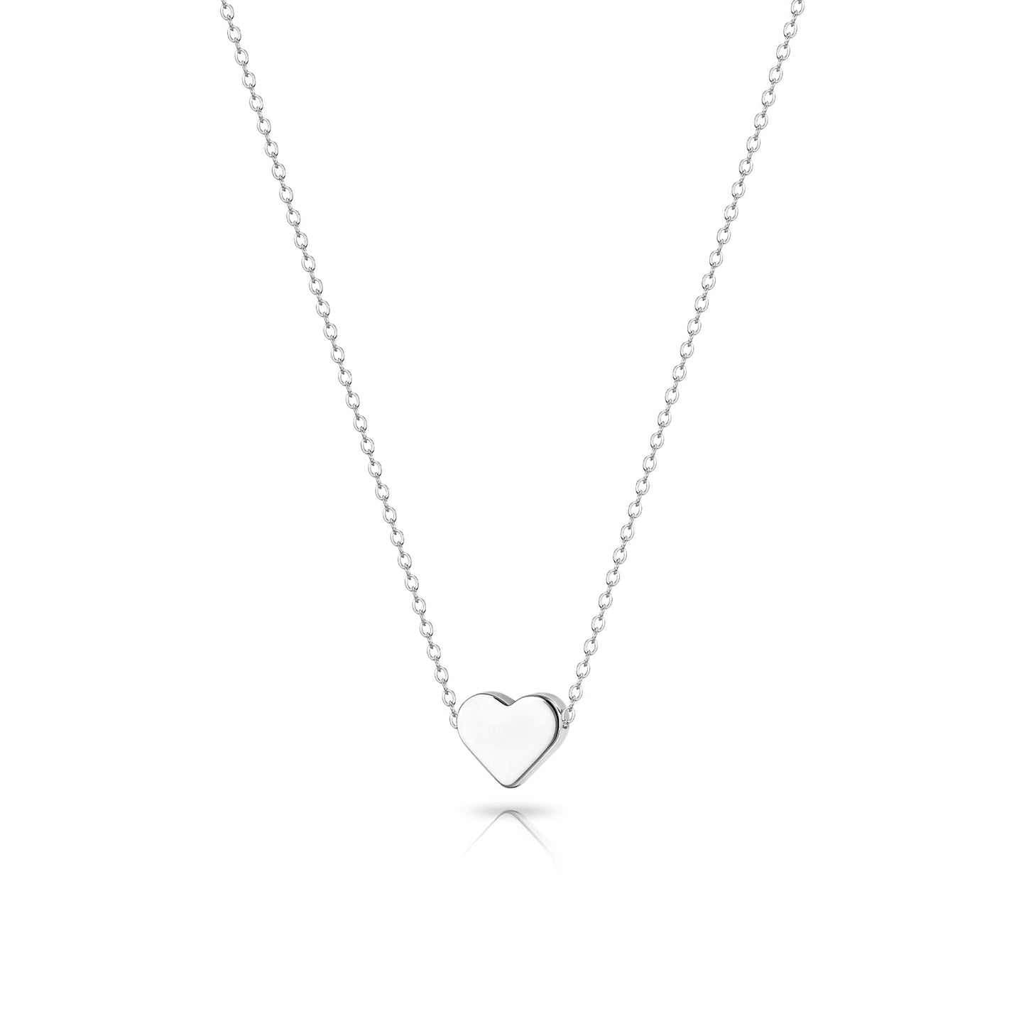 Zeffy Tiny Heart Necklace Sterling Silver Dainty Cute Heart Choker Necklaces Simple Love Heart Pendant Necklace Trendy Jewelry for Women