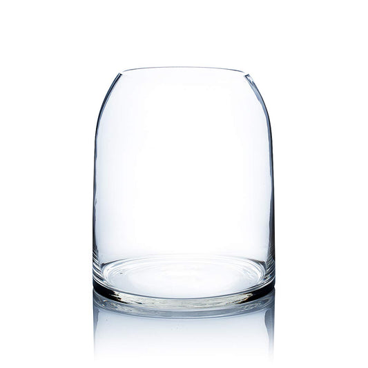 WGV Dome Vase, Width 9.8" Height 12" Clear Elegant Glass Planter Terrarium Gathering Storage Jar Taper up Floral Container for Wedding Party Ceremony Event Office Home Decor, 1 Piece