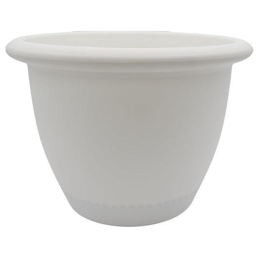 The HC Companies Sevilla Flower Planters - Durable Outdoor & Indoor Planter - Round Lightweight Self Watering Plant Pots for Herbs & More (14" White, Pack of 1)