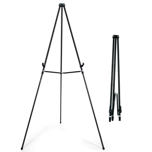 Falling in Art 70" Adjustable Aluminum Display Easel Stand, Versatile Tripod Easel for Artistic Presentations Stand, Lightweight and Sturdy for Art Shows, Exhibitions, and Studios, Holds 20 lbs
