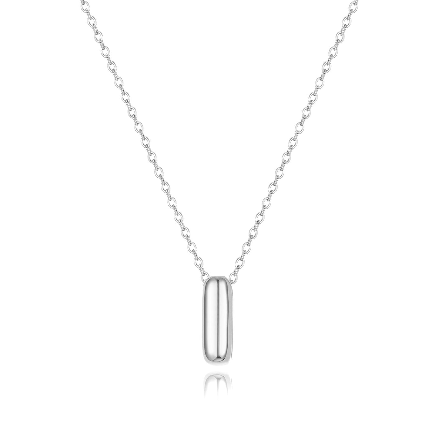 CUEZIY Bubble Silver Letter Necklace Initial Necklaces for Women Dainty Personalized Charm Pendant Name Necklace Cute Non Tarnish Fashion Accessories Teen Gift Trendy Stuff Silver Jewelry Gifts