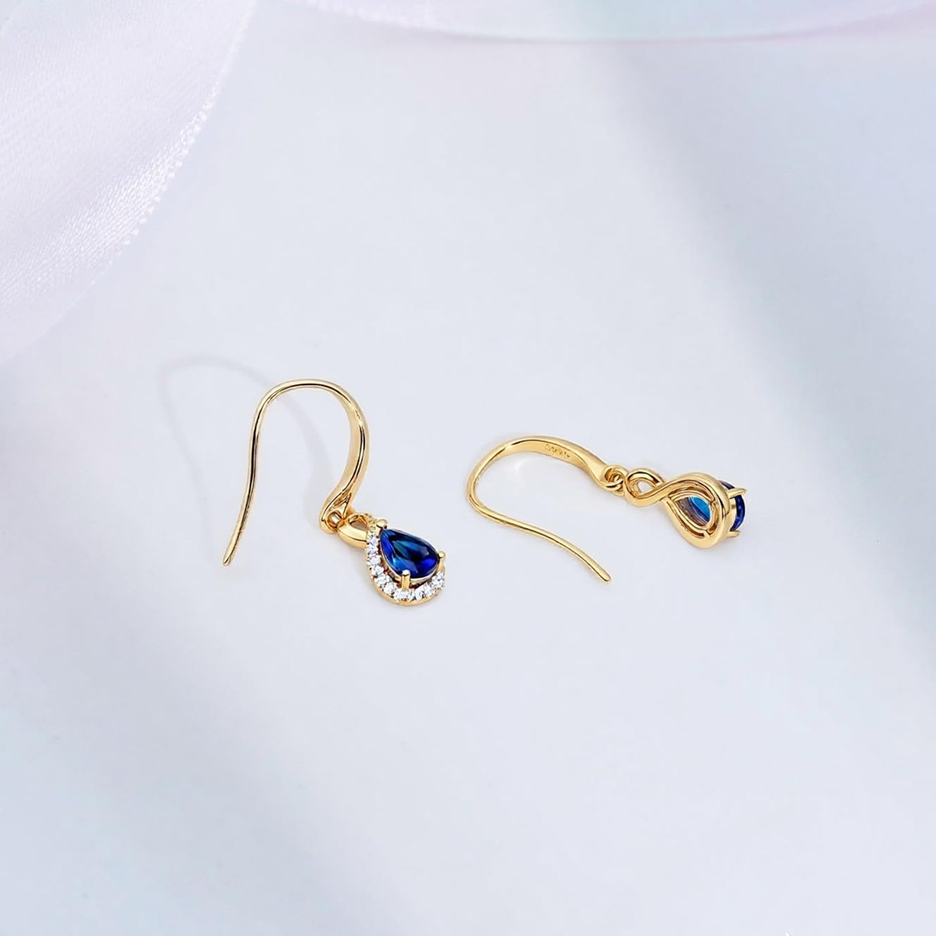 Infinity Birthstone Earrings 18K Gold Plated 925 Sterling Silver Teardrop Infinity Drop Dangle Earrings Emerald Jewelry Birthday Gifts for Women Her Mother Wife