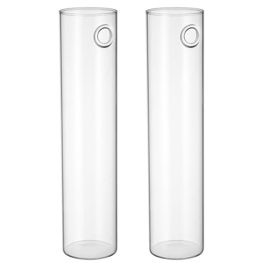 Beavorty Cylinder Glass Wall Vase Set for Propagation Stations, 2pcs Hanging Terrarium Plants Holder, Glass Wall Planter for Indoor Hydroponic Plant Display and Modern Home Décor
