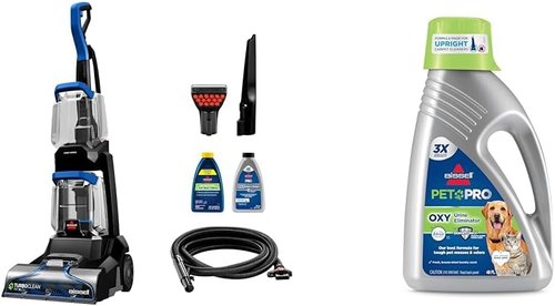 BISSELL TurboClean Pet XL Carpet Cleaner - Tough Stain Tool & Formula Included | 48 oz Urine Eliminator with Oxy & Febreze