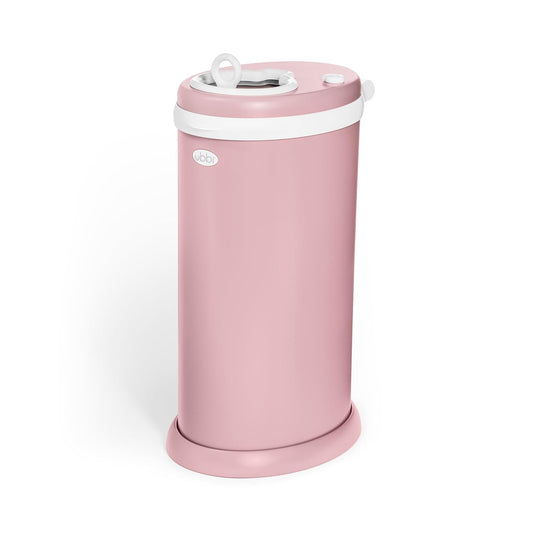 Ubbi Stainless Steel Diaper Pail - Odor Locking Design, No Special Bags Needed | Fig Blossom Color
